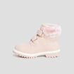 Bottines à scratchs fausse fourrure rose fille