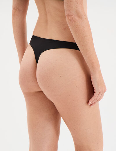 String microfibre sans coutures noir femme