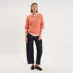Gilet cardigan col rond boutonn&eacute; rose corail femme