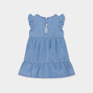 Robe aspect jean à volants coton denim bleach bébé fille