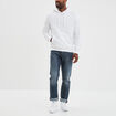Sweat molleton &agrave; capuche hoodie blanc homme