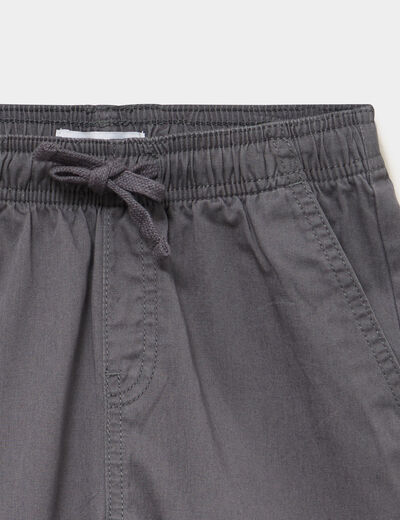 Bermuda short loose &eacute;lastiqu&eacute;e coton gris fonc&eacute; gar&ccedil;on