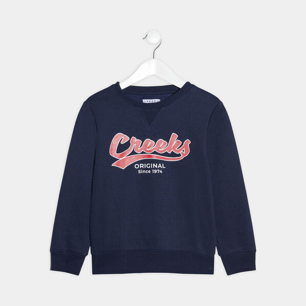 sweat a col rond creeks bleu marine garcon Sweat à col rond Creeks bleu marine garçon