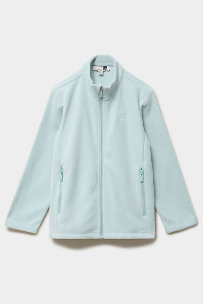 veste polaire zipp&eacute; col montant bleu gris fille
