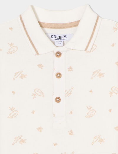 Polo manches courtes coton Creeks ecru bébé garçon