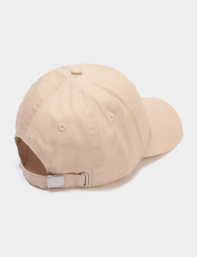 Casquette brod&eacute;e coton sable femme