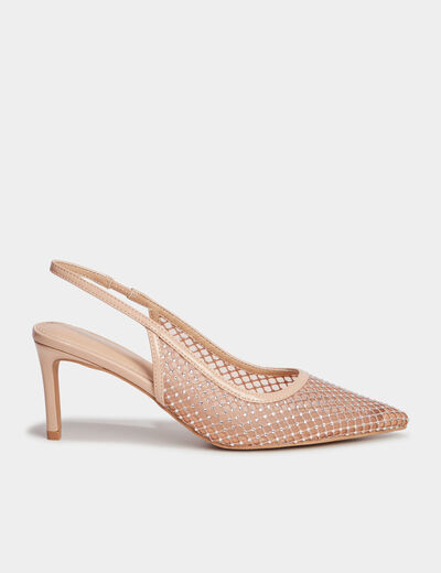 Escarpins à strass bout pointu Mosquitos sable femme