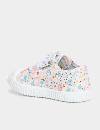 Tennis basses en toile à scratchs multicolore bébé fille