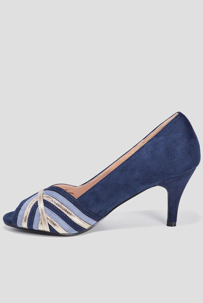 Escarpins bout ouvert Mosquitos bleu femme