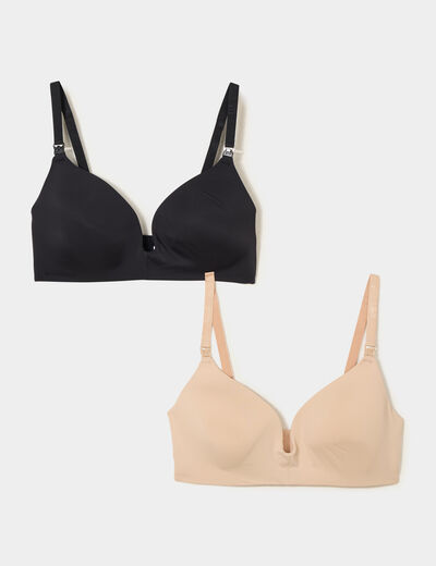 Lot 2 soutiens-gorge d'allaitement noir femme