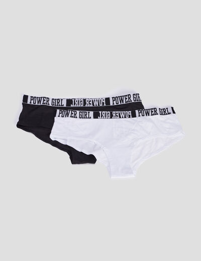 Lot 2 shortys microfibre noir femme