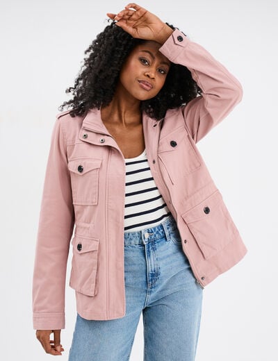 Veste poches à rabat boutonnée Creeks vieux rose femme