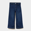 Jean wide leg cropped bleu fonc&eacute; fille