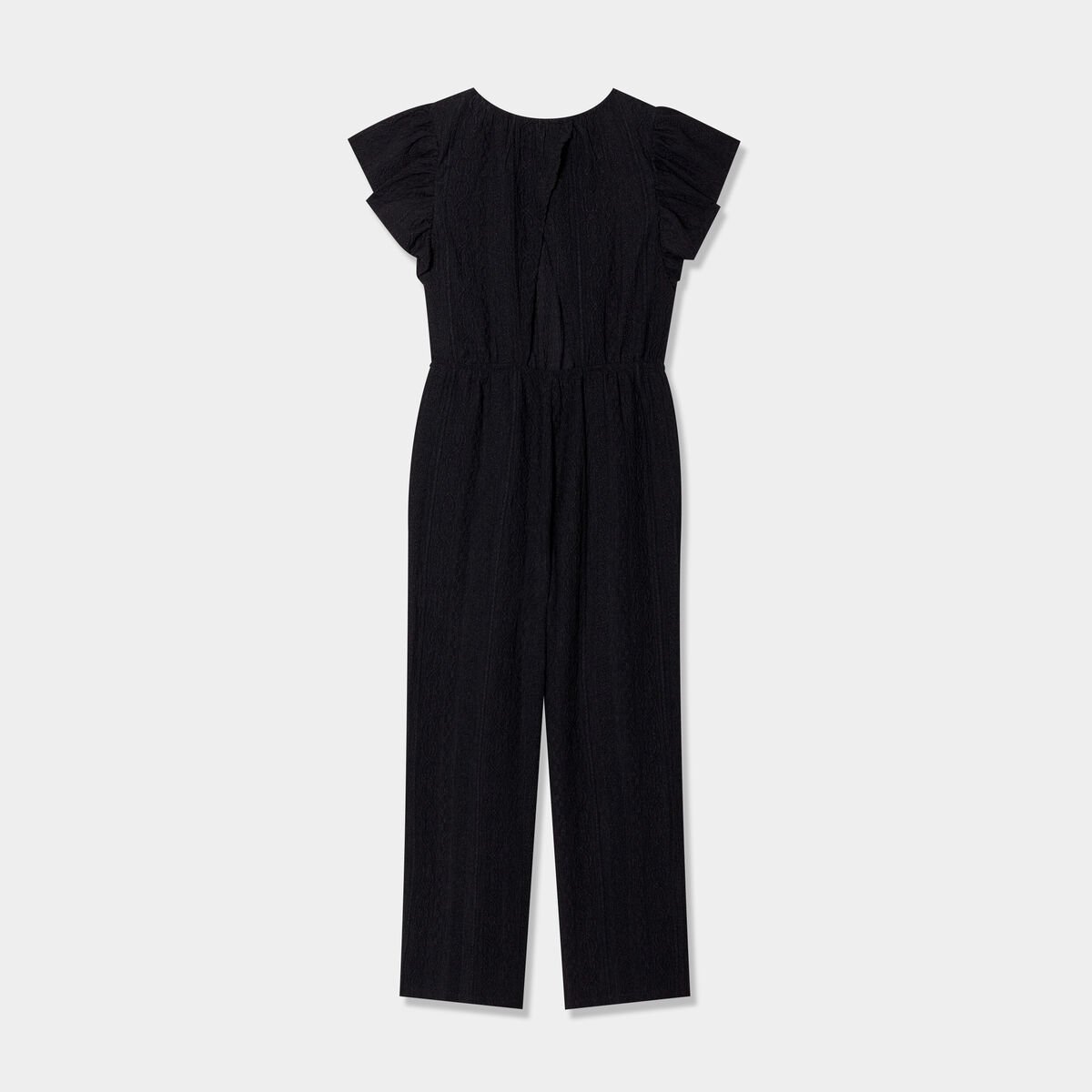 Combinaison pantalon jambes larges noir fille