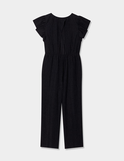 Combinaison pantalon jambes larges noir fille