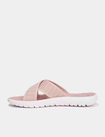 Mules aspect tricoté Confortissimo rose femme
