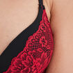 Soutien-gorge push up micro dentelle rouge femme