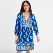 Robe courte col avec cordons Creeks bleu electrique femme