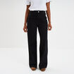 Jeans large coton denim noir femme