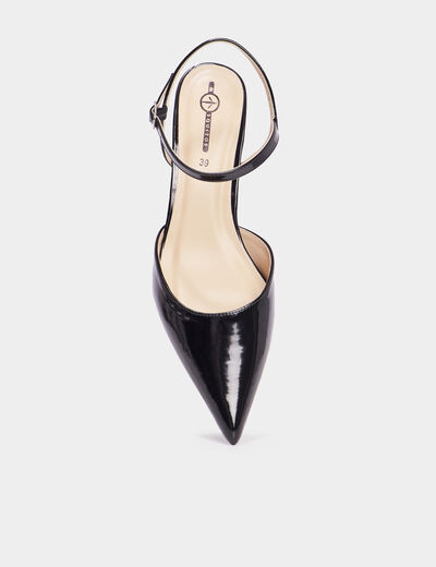 Escarpins vernis kitten heels noir femme