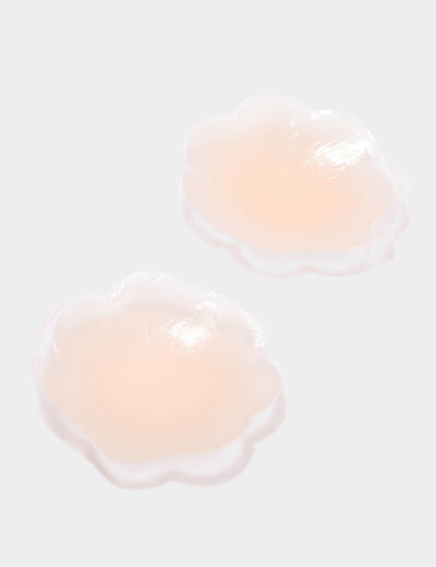 Cache-tétons réutilisables en silicone beige femme