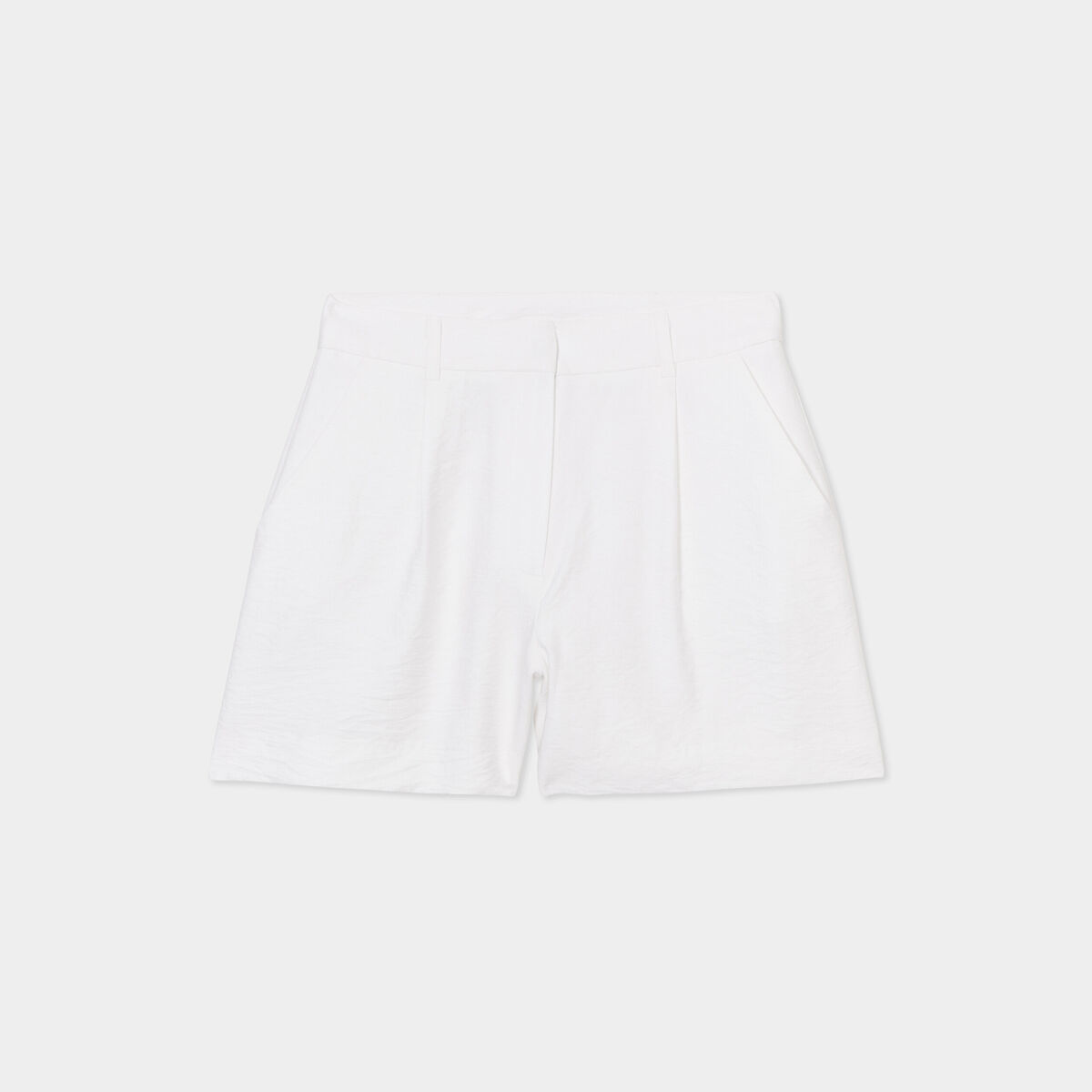 Short ample à pinces blanc femme
