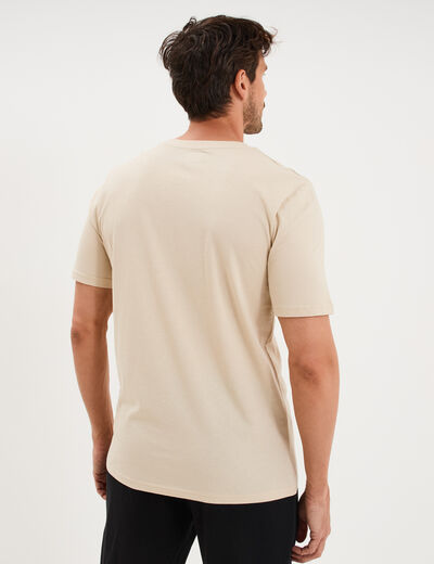 T-shirt manches courtes coton Kappa ivoire homme