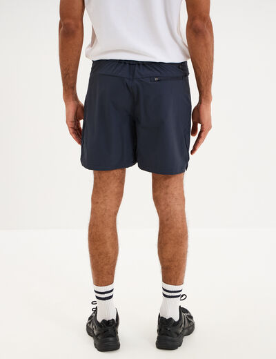 Short droit stretch poches zipp&eacute;es gris fonc&eacute; homme