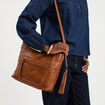 Sac en bandouli&egrave;re marron cognac femme