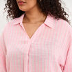 Blouse oversize manches 3/4 coton rose femme grande taille