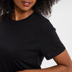 T-shirt col rond manches courtes coton noir femme
