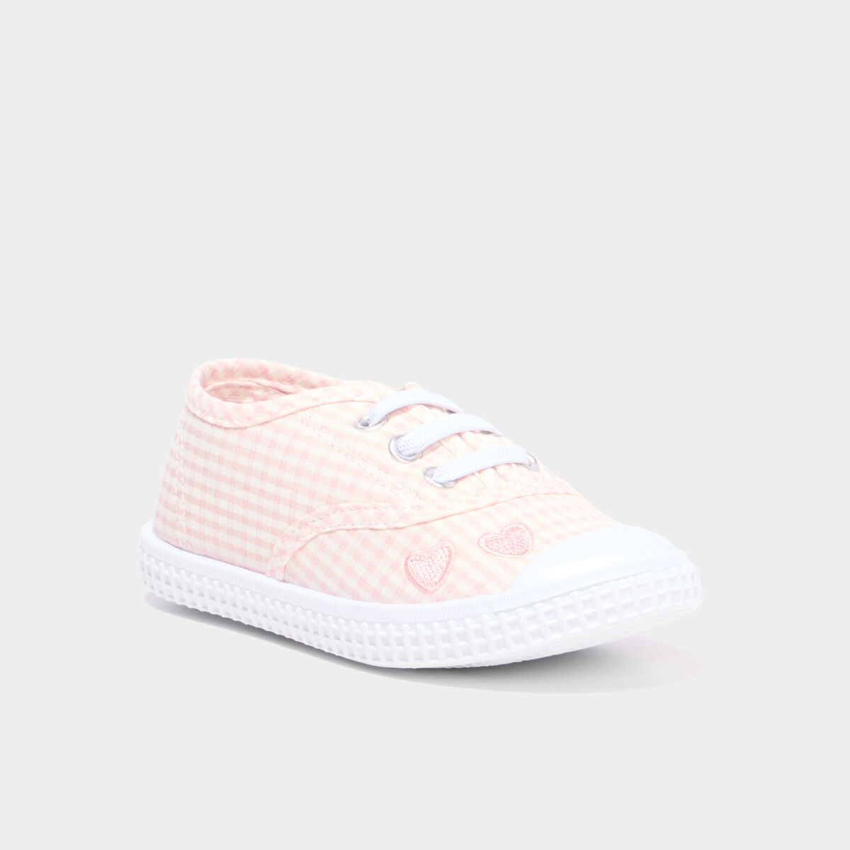 Tennis basses en toile &agrave; bout renforc&eacute; rose fille