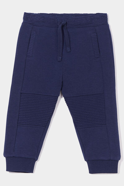 Jogging molleton taille élastiquée bleu marine bébé garçon