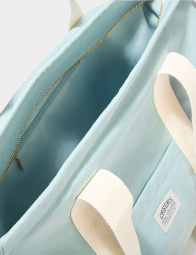 Sac cabas avec bandoulière vert pastel femme