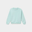 Sweat col rond manches longues bleu turquoise fille