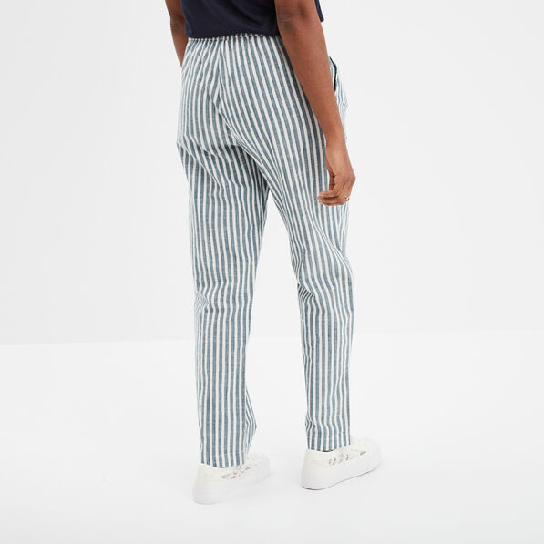 Pantalon droit 7/8ème coton bleu femme