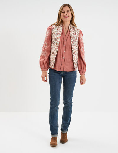 Veste matelassée sans manches blanc femme