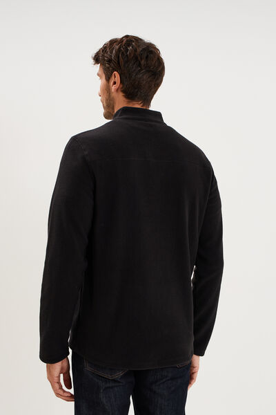 Sweat polaire col camionneur noir homme