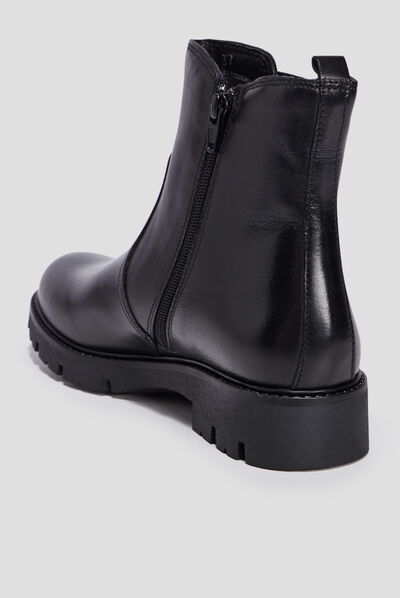Bottines chelsea en cuir noir fille