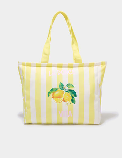 Sac cabas rectangulaire jaune femme