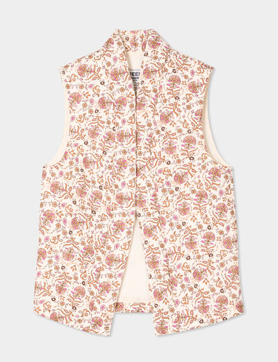 Veste matelassée sans manches blanc femme