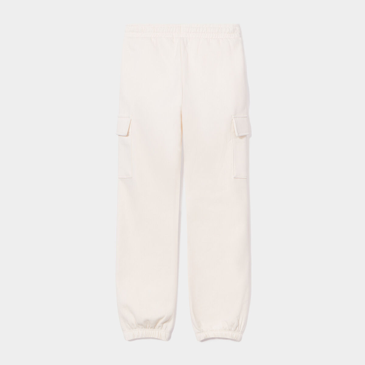 Pantalon de jogging cargo molletonn&eacute; ivoire fille