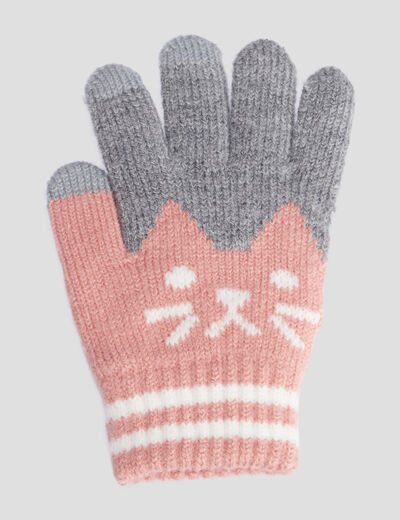 Gants gris clair fille
