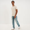 Polo slim manches courtes stretch beige homme