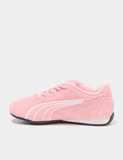 Tennis basses cuir Puma Catch SD rose poudr&eacute;e fille