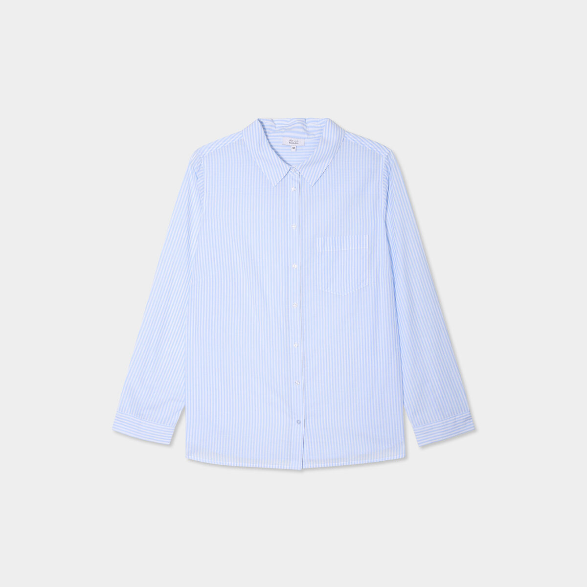 Chemise manches longues ajust&eacute;e coton blanc femme grande taille
