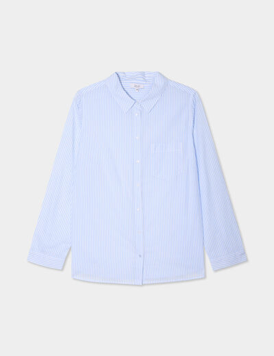 Chemise manches longues ajustée coton blanc femme grande taille