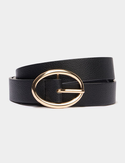 Ceinture boucle ovale noir femme