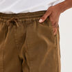 Pantalon cargo droit cropped lyocell beige femme