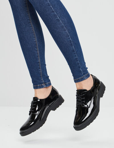 Derbies à lacets vernies Liberto noir femme